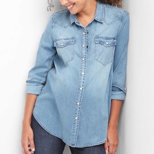 Gap 1969 Maternity Tencel Western Shirt